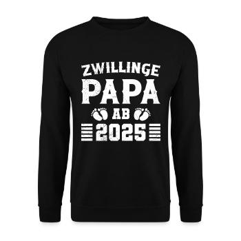 PAPA GÉMEAUX DE 2025 Papa Gémeaux drôle - Sweat-shirt Unisexe - noir - Devant - Alina (178cm) & Michal (187cm)
