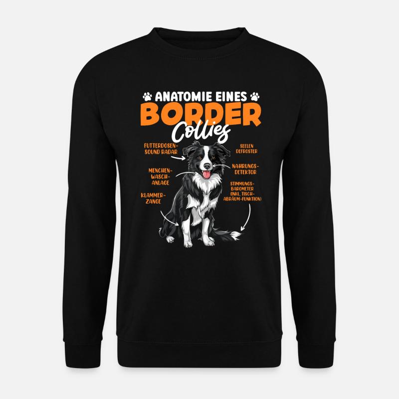 Border Collie ANATOMIE D’UN BORDER COLLIE Drôle - Sweat-shirt Unisexe - noir