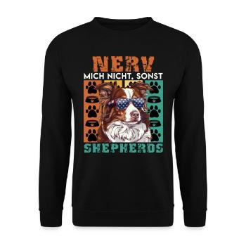 AUSSIE DON’T ANNOY ME ELSE SHEPHERDS Drôle - Sweat-shirt Unisexe - noir - Devant - Alina (178cm) & Michal (187cm)