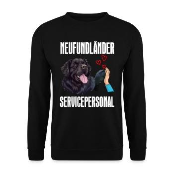 Newfie Owner NEWFOUNDLAND SERVICE STAFF - Unisex Sweatshirt - black - Front - Alina (178cm) & Michal (187cm)
