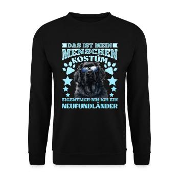 Newfie C’EST MON COSTUME HUMAIN JE SUIS UN - Sweat-shirt Unisexe - noir - Devant - Alina (178cm) & Michal (187cm)