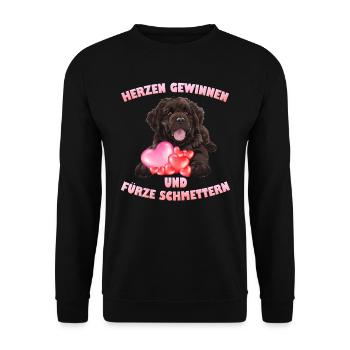 Newfie GAGNER LES CŒURS ET ÉCRASER LES PETS - Sweat-shirt Unisexe - noir - Devant - Alina (178cm) & Michal (187cm)