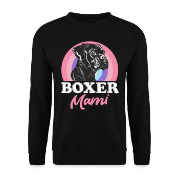 BOXER MAMI Propriétaire d’un chien boxer allemand - Sweat-shirt Unisexe - noir - Devant - Alina (178cm) & Michal (187cm)