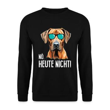 Rhodesian Ridgeback NÖ HEUTE NICHT Glacière - Sweat-shirt Unisexe - noir - Devant - Alina (178cm) & Michal (187cm)