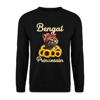 Katzenmama BENGAL PRINZESSIN Bengal Katzen - Unisex Pullover - Schwarz - Vorne - Alina (178cm) & Michal (187cm)