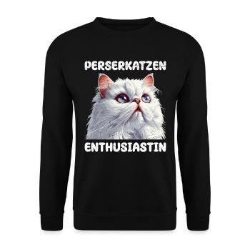 Amoureux des chats persans PERSAN ENTHUSIAST - Sweat-shirt Unisexe - noir - Devant - Alina (178cm) & Michal (187cm)