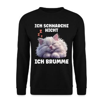Perserkatze SCHNARCHE NICHT ICH BRUMME Lustiges - Unisex Pullover - Schwarz - Vorne - Alina (178cm) & Michal (187cm)