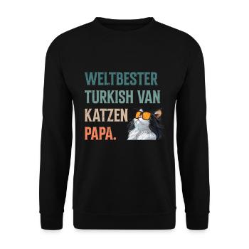 Cat Dad LE MEILLEUR CHAT TURC DU MONDE - Sweat-shirt Unisexe - noir - Devant - Alina (178cm) & Michal (187cm)