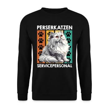 CHAT PERSAN SERVICE PERSONNEL Drôle Persan - Sweat-shirt Unisexe - noir - Devant - Alina (178cm) & Michal (187cm)