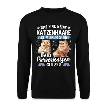 Chat persan PAS DE POILS DE CHAT, C’EST UN CHAT PERSAN - Sweat-shirt Unisexe - noir - Devant - Alina (178cm) & Michal (187cm)