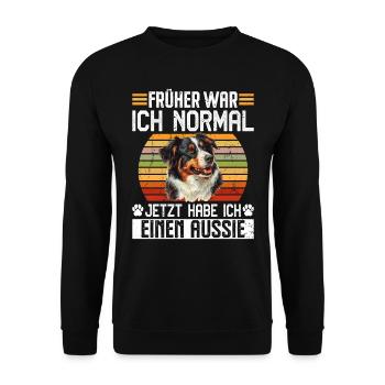 Berger australien AUTREFOIS NORMAL MAINTENANT AUSTRALIEN - Sweat-shirt Unisexe - noir - Devant - Alina (178cm) & Michal (187cm)