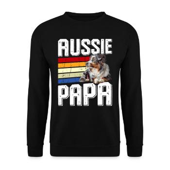 Propriétaire d’un berger australien AUSSIE PAPA - Sweat-shirt Unisexe - noir - Devant - Alina (178cm) & Michal (187cm)
