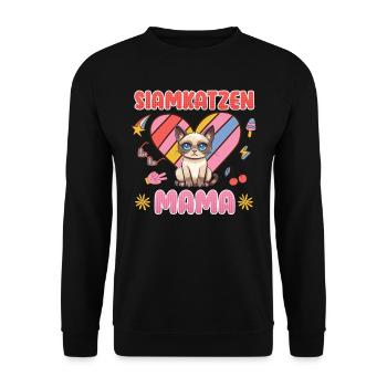 Siamkatzen Mama Siamesen Katzenliebhaberin - Unisex Pullover - Schwarz - Vorne - Alina (178cm) & Michal (187cm)