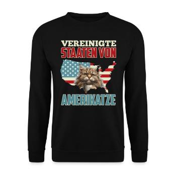 UNITED STATES OF AMERICATZE Funny United States - Unisex Sweatshirt - black - Front - Alina (178cm) & Michal (187cm)