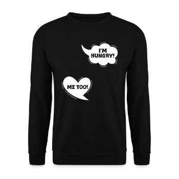 Pregnancy I'M HUNGRY! ME TOO! Funny - Unisex Sweatshirt - black - Front - Alina (178cm) & Michal (187cm)