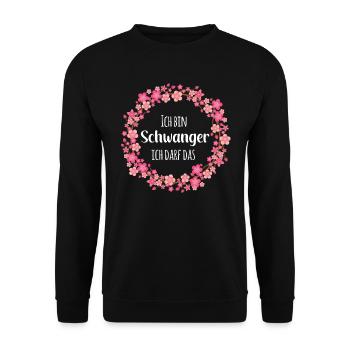 Future mother: AM PREGNANT, CAN DO THAT! Funny - Unisex Sweatshirt - black - Front - Alina (178cm) & Michal (187cm)