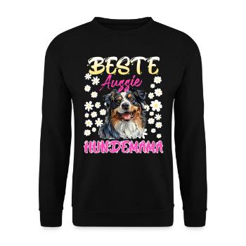 Australian Shepherd BEST AUSSIE DOG MOM - Unisex Sweatshirt - black - Front - Alina (178cm) & Michal (187cm)