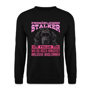 Newfoundland PERSONAL STALKER FOLLOW YOU - Unisex Sweatshirt - black - Front - Alina (178cm) & Michal (187cm)