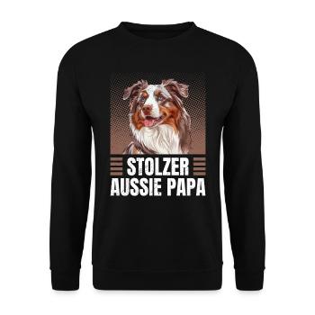 Australian Shepherd PROUD AUSSIE DAD - Unisex Sweatshirt - black - Front - Alina (178cm) & Michal (187cm)