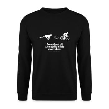 Extra Portion Motivation fr Fahrradfahrer WildPuma - Unisex Pullover - Schwarz - Vorne - Alina (178cm) & Michal (187cm)