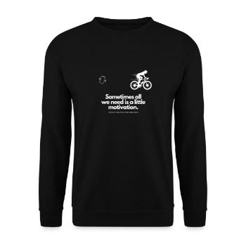 Extra Portion Motivation Fahrradfahrerinnen Handy - Unisex Pullover - Schwarz - Vorne - Alina (178cm) & Michal (187cm)