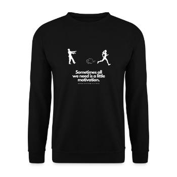 Extra Motivation for Runner Zombie - Unisex Sweatshirt - black - Front - Alina (178cm) & Michal (187cm)