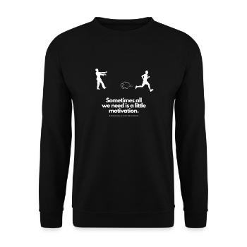 Extra Motivation for Runner Zombie - Unisex Sweatshirt - black - Front - Alina (178cm) & Michal (187cm)