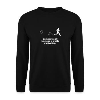 Extra Portion Motivation für Läufer Handy - Unisex Pullover - Schwarz - Vorne - Alina (178cm) & Michal (187cm)