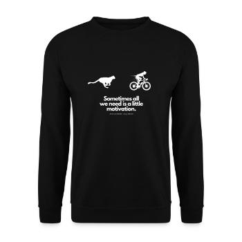 Extra Portion Motivation Fahrradfahrerin WildPuma - Unisex Pullover - Schwarz - Vorne - Alina (178cm) & Michal (187cm)