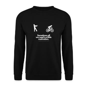 Extra Portion Motivation Fahrradfahrerinnen Zombie - Unisex Pullover - Schwarz - Vorne - Alina (178cm) & Michal (187cm)