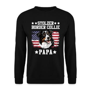 Border Collie FIER PAPA D’UN BORDER COLLIE - Sweat-shirt Unisexe - noir - Devant - Alina (178cm) & Michal (187cm)