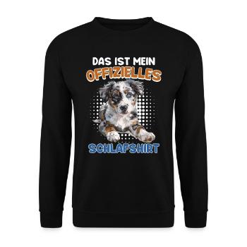Australian Shepherd DAS IST MEIN OFFIZIELLES - Unisex Pullover - Schwarz - Vorne - Alina (178cm) & Michal (187cm)