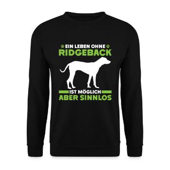 Ridgeback LIFE WITHOUT RIDGEBACK IS POINTLESS - Unisex Sweatshirt - black - Front - Alina (178cm) & Michal (187cm)