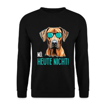 Rhodesian Ridgeback NÖ HEUTE NICHT Glacière - Sweat-shirt Unisexe - noir - Devant - Alina (178cm) & Michal (187cm)