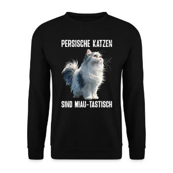 LES CHATS PERSANS SONT MIAOU-TASTIQUE Drôle - Sweat-shirt Unisexe - noir - Devant - Alina (178cm) & Michal (187cm)