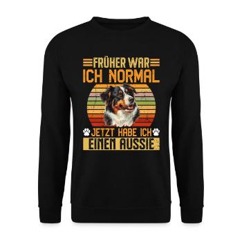 Berger australien AUTREFOIS NORMAL MAINTENANT AUSTRALIEN - Sweat-shirt Unisexe - noir - Devant - Alina (178cm) & Michal (187cm)