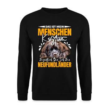 Newfie C’EST MON COSTUME HUMAIN JE SUIS UN - Sweat-shirt Unisexe - noir - Devant - Alina (178cm) & Michal (187cm)