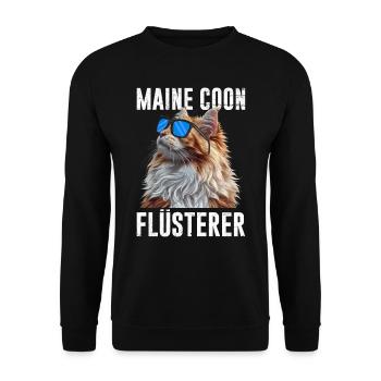 MAINE COON WHISPERER Maine Coon Papa Maine Coon - Unisex Sweatshirt - black - Front - Alina (178cm) & Michal (187cm)