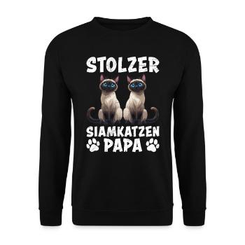Cat Dad PROUD SIAMESE CAT DAD Siamese - Unisex Sweatshirt - black - Front - Alina (178cm) & Michal (187cm)