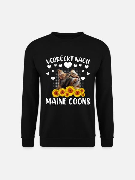 Maine Coon Besitzerin VERRÜCKT NACH MAINE COONS - Unisex Pullover - Schwarz