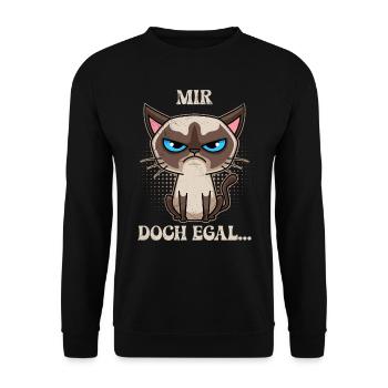 Chat siamois JE M’EN FICHE... Drôle de Siamois - Sweat-shirt Unisexe - noir - Devant - Alina (178cm) & Michal (187cm)