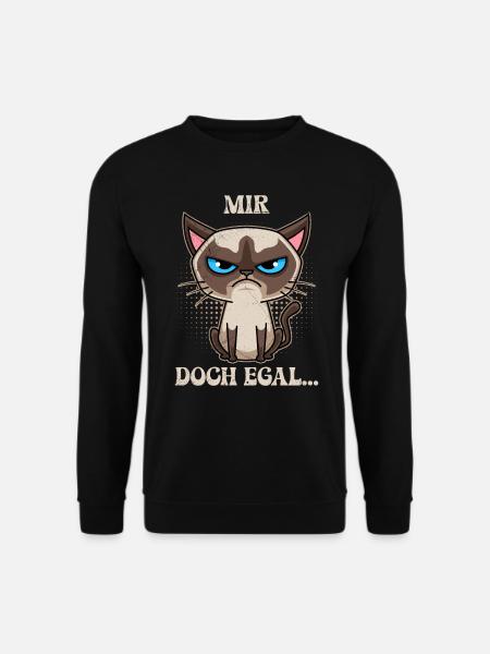 Siamkatze MIR DOCH EGAL...Lustiges Siamesen - Unisex Pullover - Schwarz