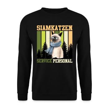 SIAMKATZEN SERVICE PERSONAL Siamkatze Besitzer - Unisex Pullover - Schwarz - Vorne - Alina (178cm) & Michal (187cm)