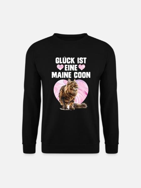 Maine Coon Liebhaber GLÜCK IST EINE MAINE COON - Unisex Pullover - Schwarz