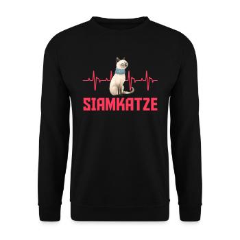 Siamese Cats SIAMESE Cat Owner Siamese Cat - Unisex Sweatshirt - black - Front - Alina (178cm) & Michal (187cm)