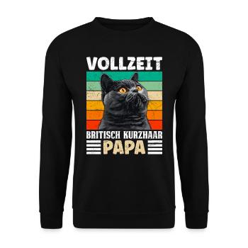Britische Kurzhaar VOLLZEIT BRITISCH KURZHAAR DAD - Unisex Pullover - Schwarz - Vorne - Alina (178cm) & Michal (187cm)