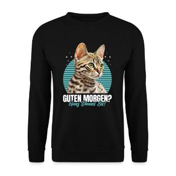 Chats Bengal BONJOUR ? GLACE TRÈS MINCE - Sweat-shirt Unisexe - noir - Devant - Alina (178cm) & Michal (187cm)