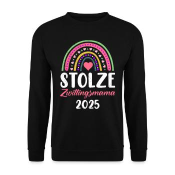Twin Mom PROUD TWIN MOM 2025 - Unisex Sweatshirt - black - Front - Alina (178cm) & Michal (187cm)