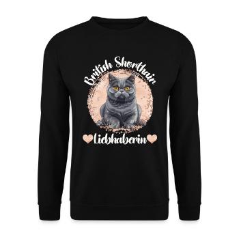 British Shorthair BRITISH SHORTHAIR LOVER - Sweat-shirt Unisexe - noir - Devant - Alina (178cm) & Michal (187cm)