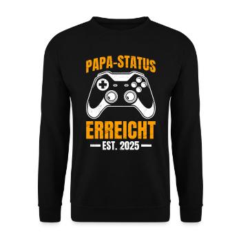 DAD STATUS REACHED EST. 2025 PlayerDad Becoming - Unisex Sweatshirt - black - Front - Alina (178cm) & Michal (187cm)